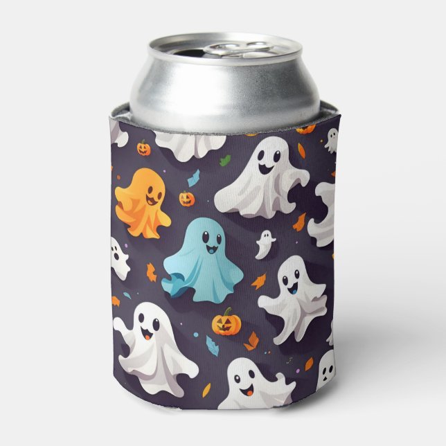 Halloween Ghost und Pumpkins Dosenkühler (Kanne Vorderseite)