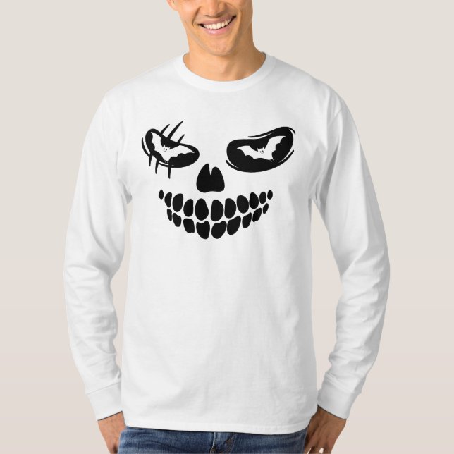 Halloween-Ghostface unheimliches Horror-Shirt T-Shirt (Vorderseite)