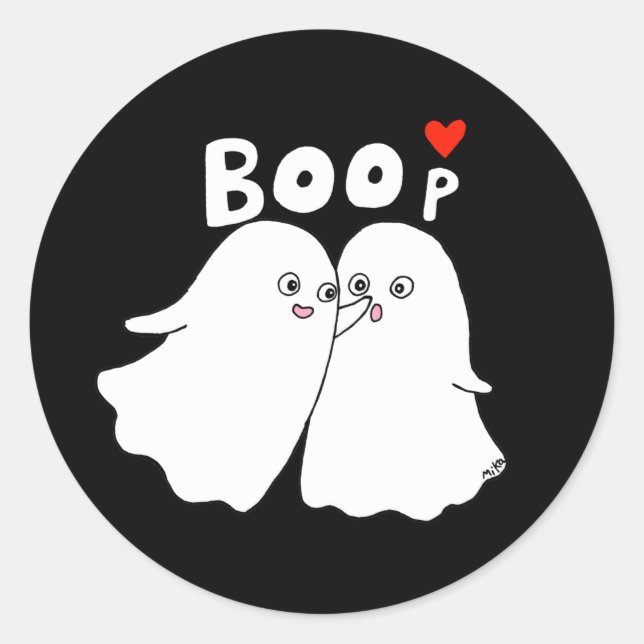 Halloween Ghosts Boo Funny Ghost boop Gefallen Runder Aufkleber (Vorderseite)