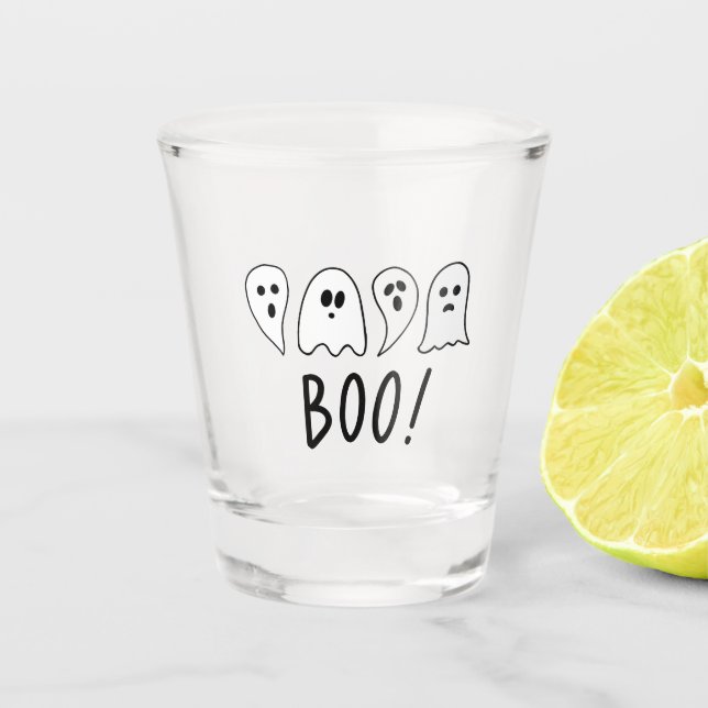 Halloween Ghosts Boo Schnapsglas (Vorderseite)