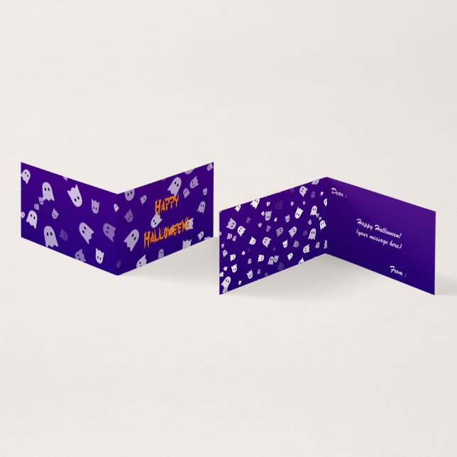 Halloween Ghosts Faltcard (Innenseite und Außenseite)