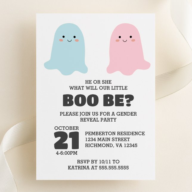 Halloween Ghosts Gender-Party Einladung (Von Creator hochgeladen)