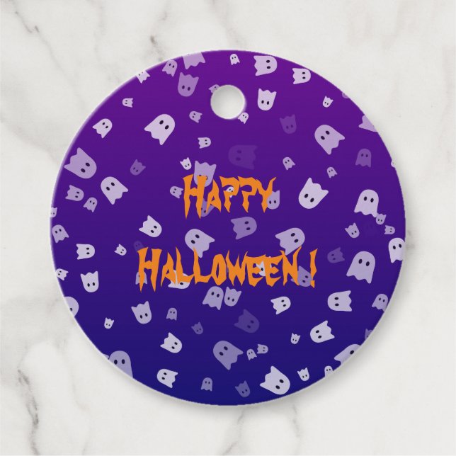 Halloween Ghosts Geschenkanhänger (Vorderseite)