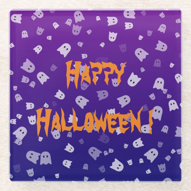 Halloween Ghosts Glasuntersetzer (Vorderseite)