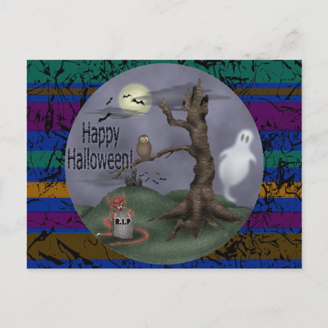 Halloween Ghosts Postkarte (Vorderseite)