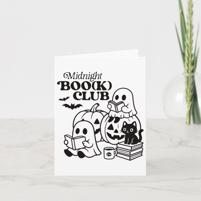 Halloween Ghosts Reading Book Karte (Vorderseite)