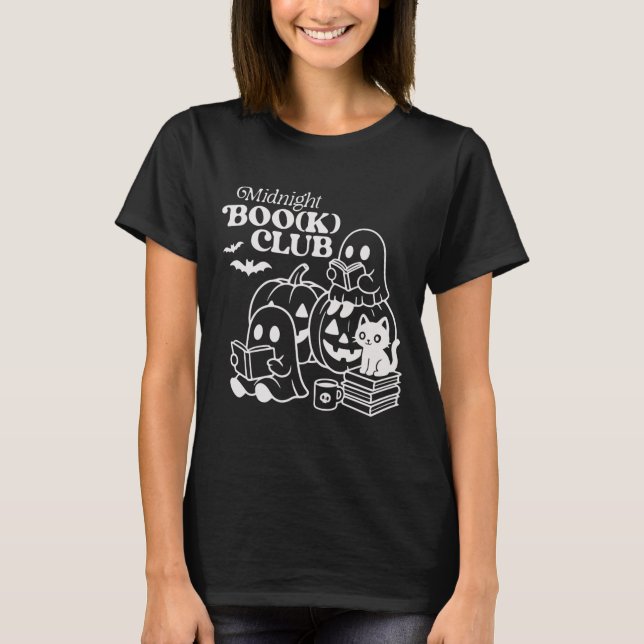 Halloween Ghosts Reading Book T-Shirt (Vorderseite)