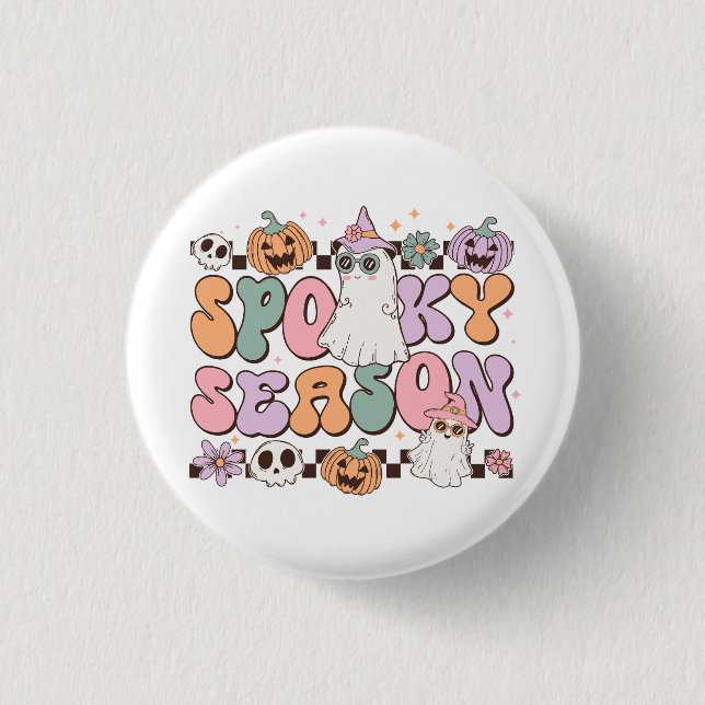 Halloween Ghosts Spooky-Jahreszeit Button (Vorderseite)
