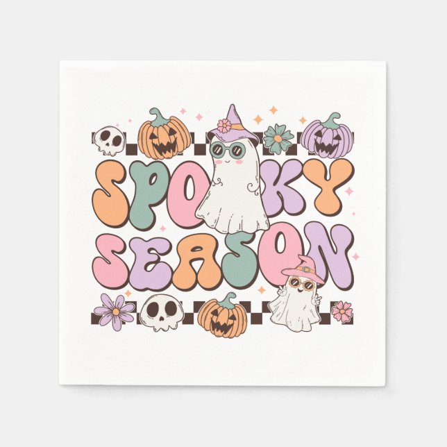 Halloween Ghosts Spooky-Jahreszeit Serviette (Vorderseite)