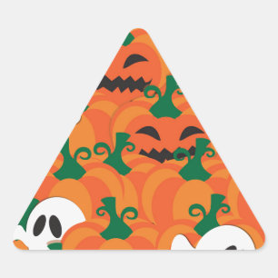 Halloween Ghosts Spuk Pumpkin Dreieckiger Aufkleber