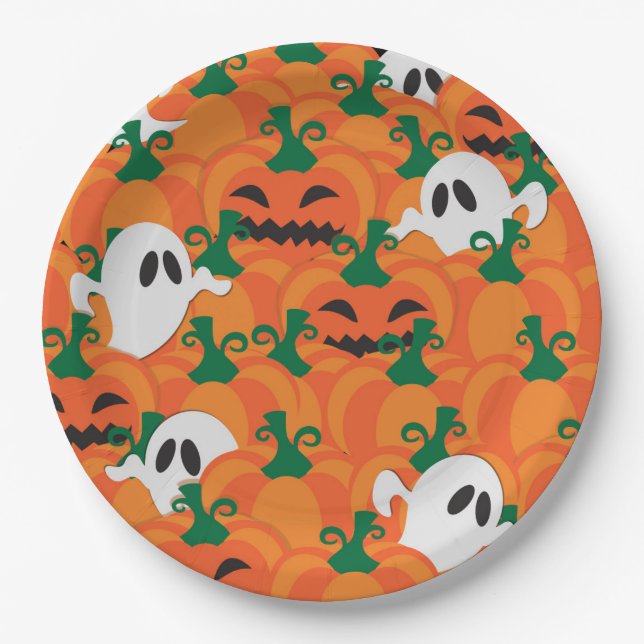 Halloween Ghosts Spuk Pumpkin Pappteller (Vorderseite)