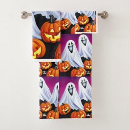 Halloween Ghosts und Pumpkins Badhandtuch Set