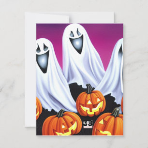 Halloween Ghosts und Pumpkins Mitteilungskarte