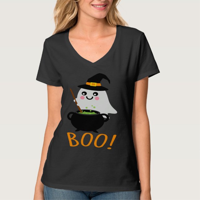 Halloween Ghosts with Magic Cauldron  Magic Potion T-Shirt (Vorderseite)