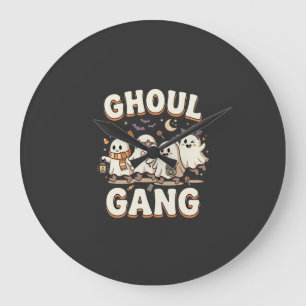 Halloween-Ghoul-Gang Große Wanduhr