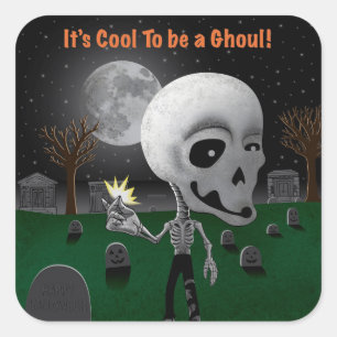 Halloween Ghoul Quadratischer Aufkleber