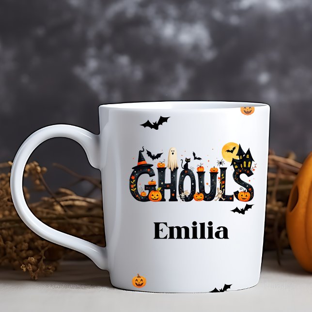 Halloween Ghouls Graphenname Tasse für Freunde (Von Creator hochgeladen)