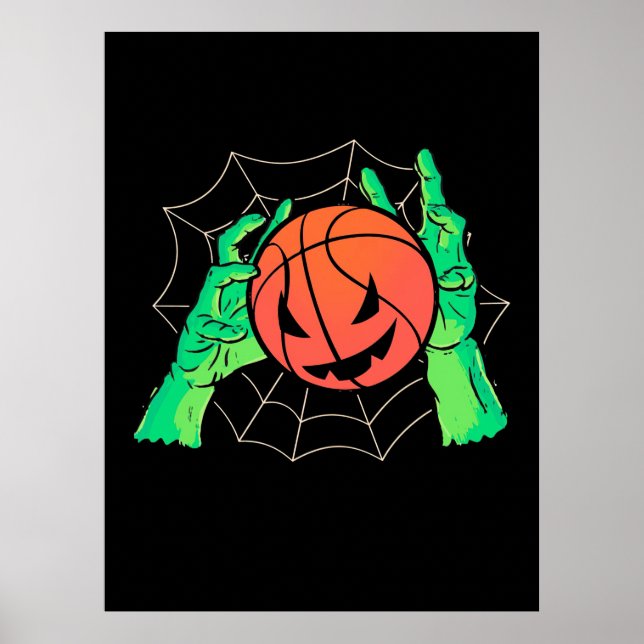 Halloween Gift | Basketball Halloween Poster (Vorne)