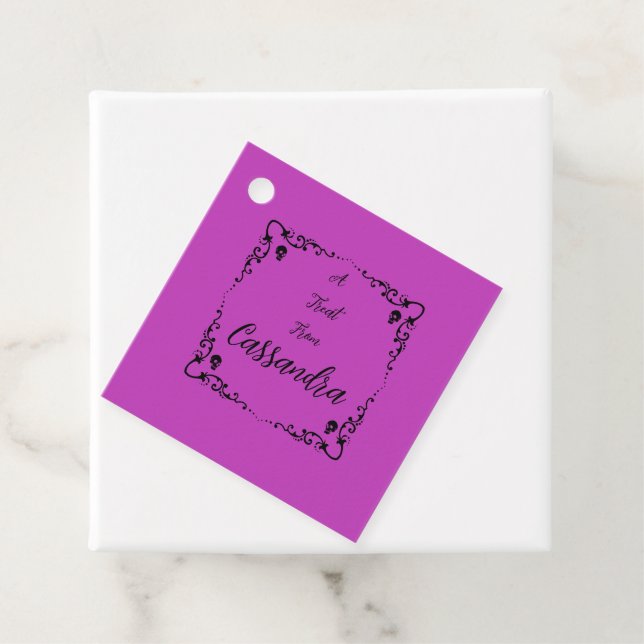 Halloween Gift Lila Personalisiert Geschenkanhänger (Beispiel)