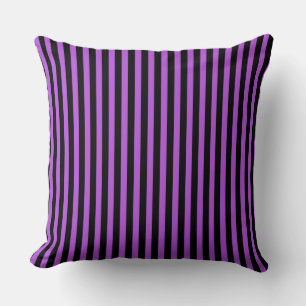 Halloween Gift Purpur und Schwarz Gestreift Kissen