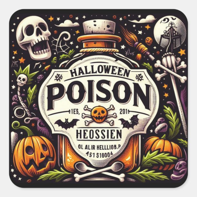 Halloween-Gift Quadratischer Aufkleber (Vorderseite)