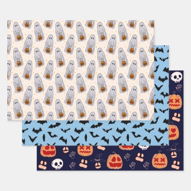 Halloween Gift Wrap (Set von 3) Geschenkpapier Set (Set)