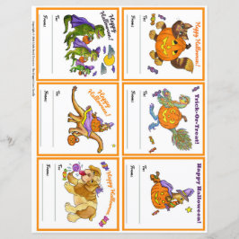 Halloween Gifting Party Class Cards Set 1