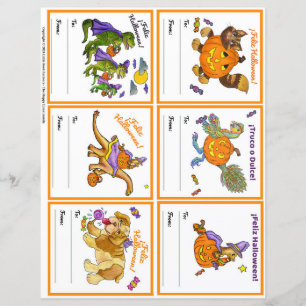 Halloween Gifting Party Class Cards Set 1 SPANISCH