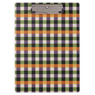 Halloween-Gingham-Muster, lila und schwarz Klemmbrett
