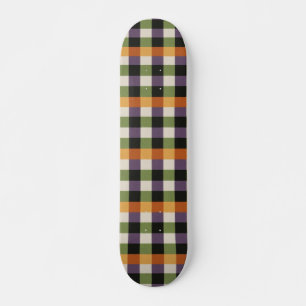 Halloween-Gingham-Muster, lila und schwarz Skateboard