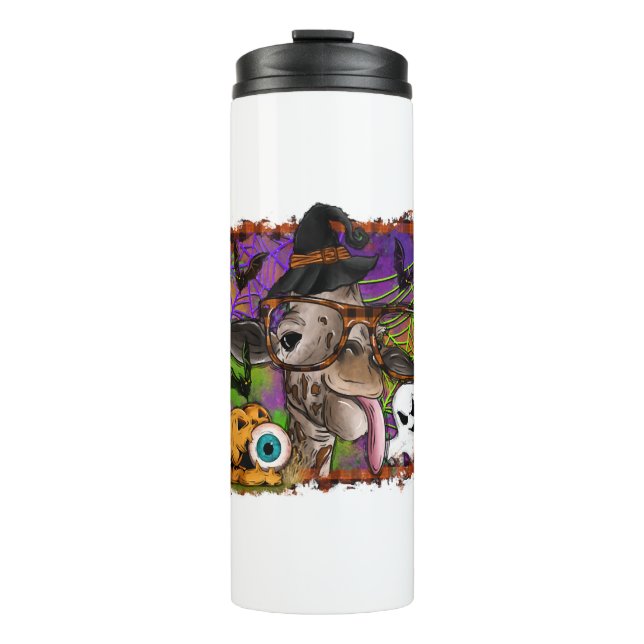 Halloween Giraffe Thermosbecher (Vorderseite)