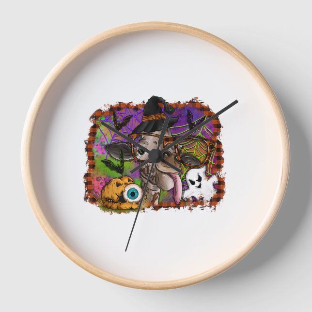 Halloween Giraffe Uhr (Vorderseite)