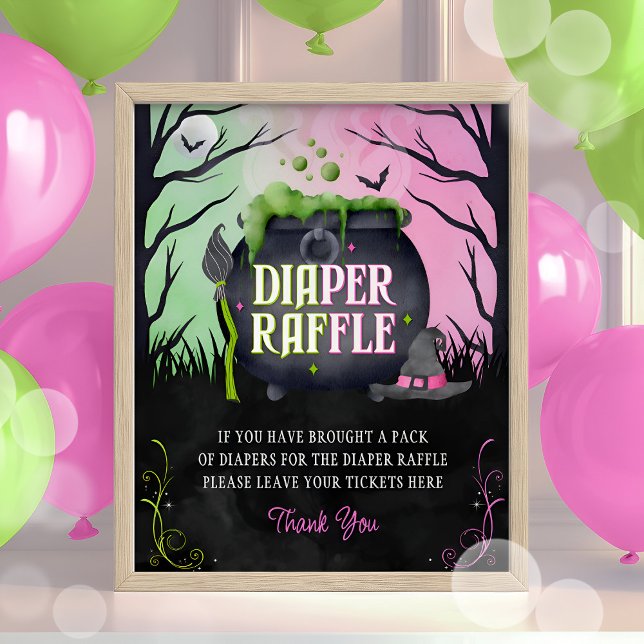 Halloween Girl Baby Shower Diaper Raffle Sign Poster (Von Creator hochgeladen)