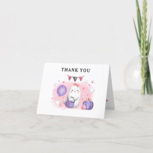 Halloween Girl Babydusche Pink Danke Karte