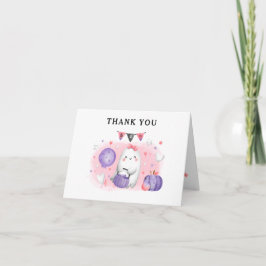 Halloween Girl Babydusche Pink Danke Karte