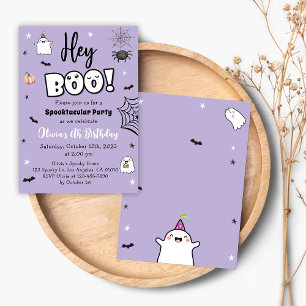 Halloween Girl Birthday Einladen Lila Niedlichen G Einladung
