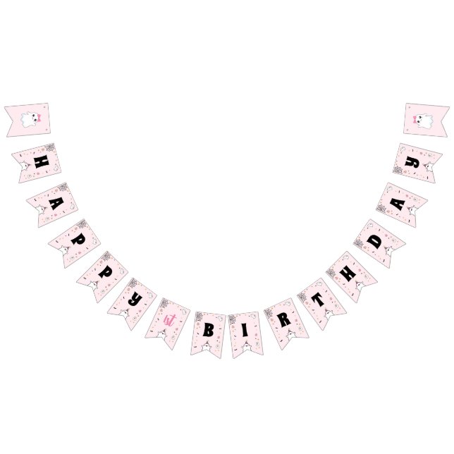 Halloween Girl Birthday Pink Niedlich Ghost Wimpelkette (Alle)