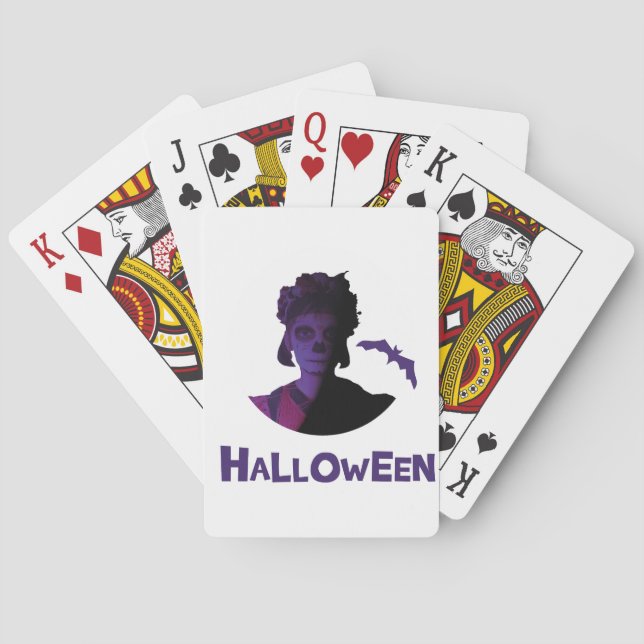 Halloween-Girl-Design Spielkarten (Rückseite)