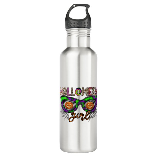 Halloween Girl Edelstahlflasche (Vorderseite)
