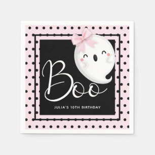 Halloween Girl Geburtstag Personalisiert Pink Blac Serviette