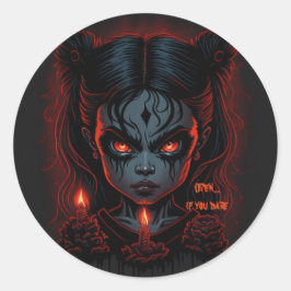 Halloween-Girl Runder Aufkleber