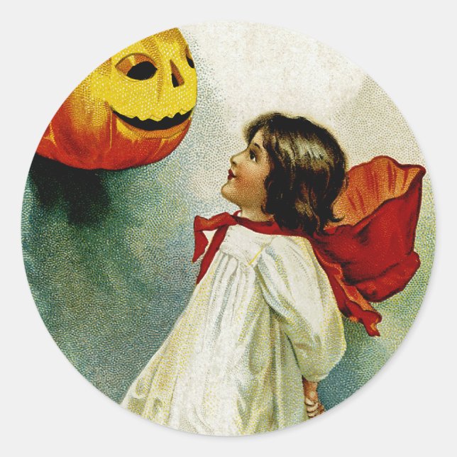 Halloween Girl Runder Aufkleber (Vorderseite)