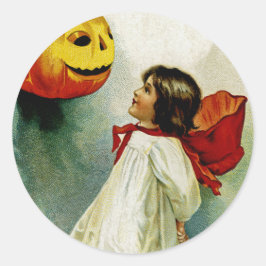 Halloween Girl Runder Aufkleber