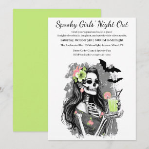Halloween Girls Night Out Spooky Cocktail Party Einladung