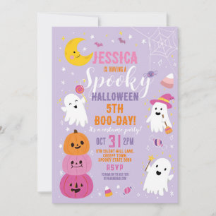 Halloween Girls Party Ghosts Lila Einladung
