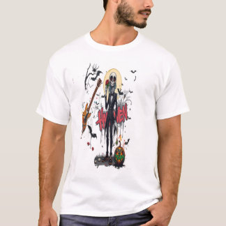 Halloween Gitarre Graffiti Kunst Anime cool Famili T-Shirt