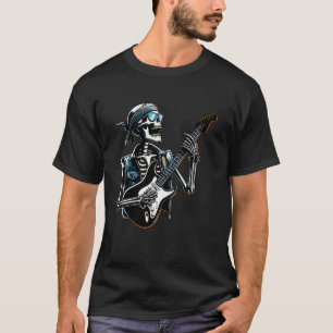 Halloween Gitarre Skelett T-Shirt Rock Skelett häl
