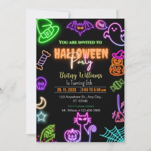 Halloween Glow Dark Neon Einladung
