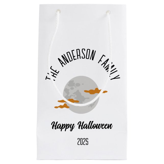 Halloween Glows Full Moon Personalisiert Name Kleine Geschenktüte (Vorderseite)