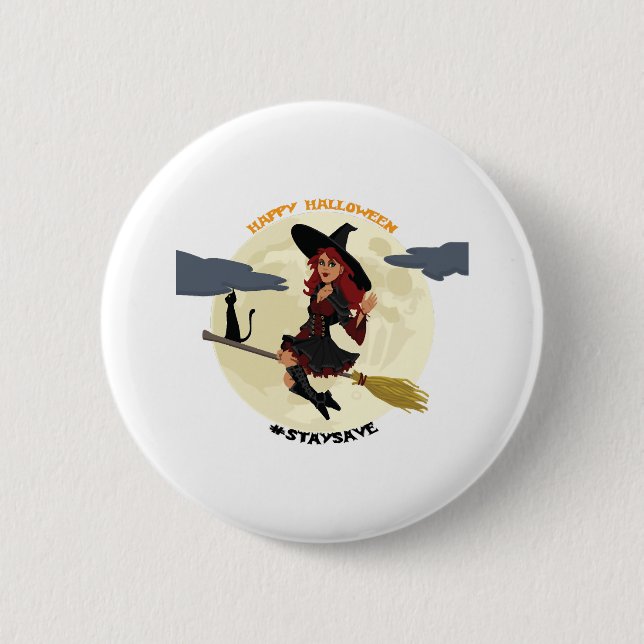 Halloween - glückliches Halloween! Button (Vorderseite)